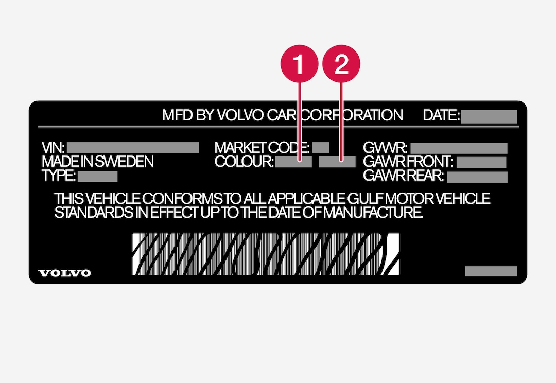 XC60 Codes couleur Volvo Support MA