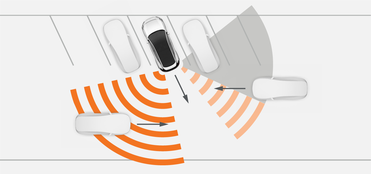 Cross traffic alert detection zones