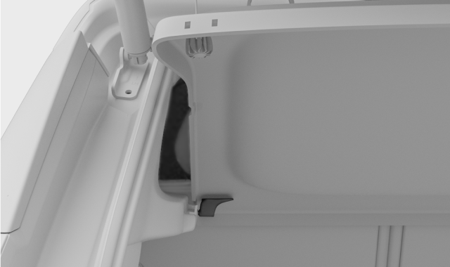 The loops on the cords attach to the boot hatch attachment points.