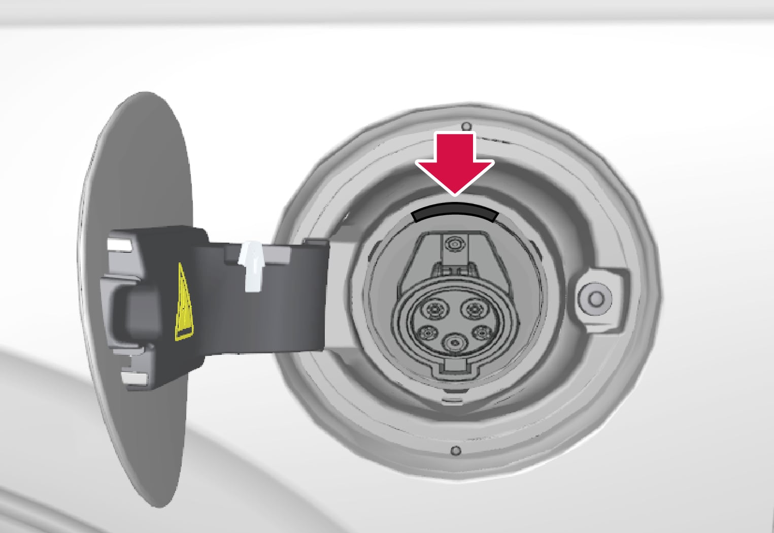 Charging status in the vehicle's charging socket Charging hybrid