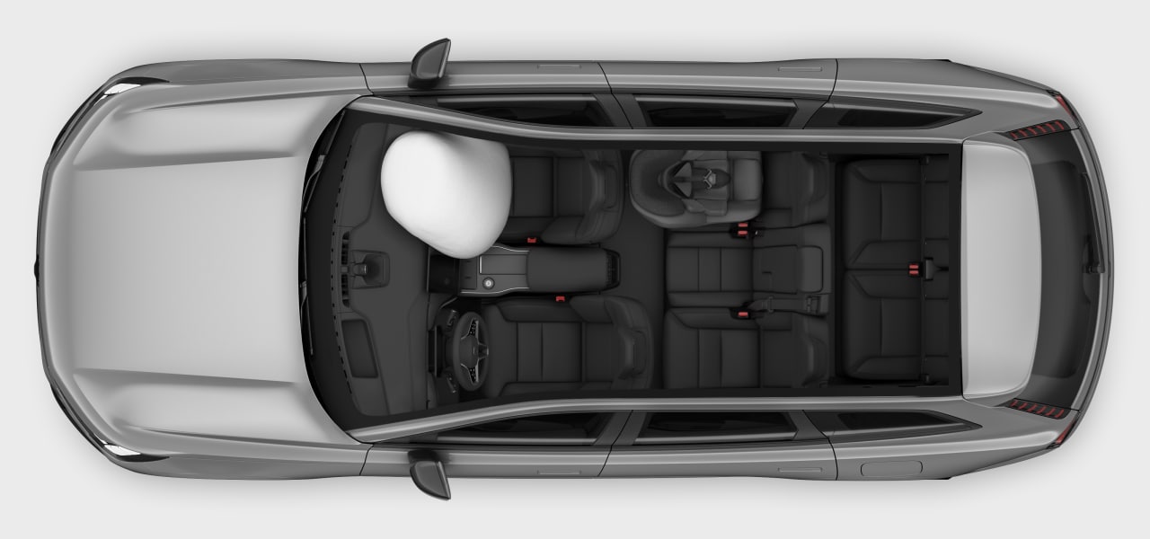 Top-down view of the car