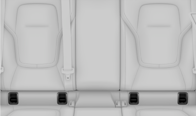 Locations of ISOFIX anchorage points for the rear seats