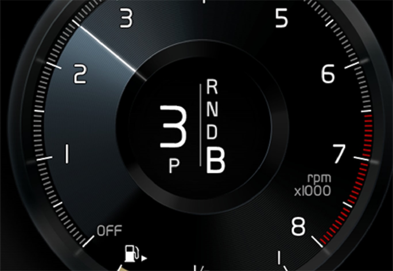 P5-1519-XC90 Hybrid gear shift B-mode in DIM
