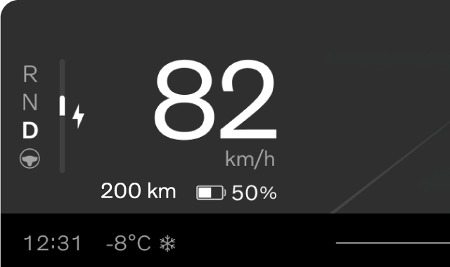 Wskaźnik temperatury w formie płatka śniegu w modelu EX30