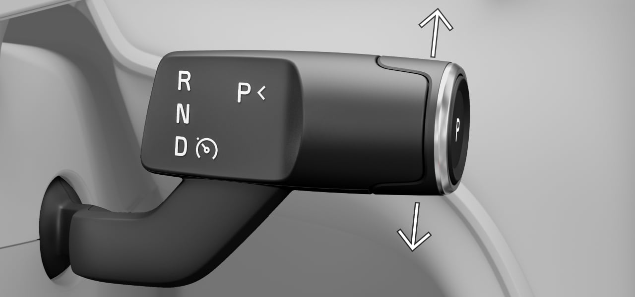 The gear stalk and its possible directions of movement