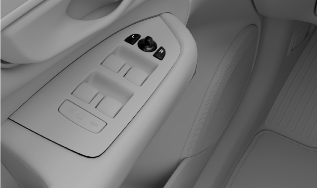 Wing mirror controls in the driver door control panel