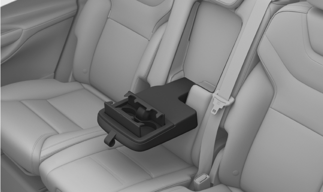 Rear centre armrest folded out