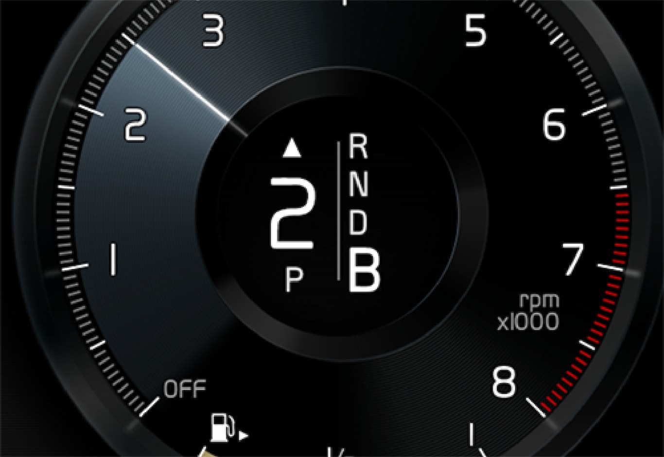 P5-1519-XC90 Hybrid gear shift indicator in DIM