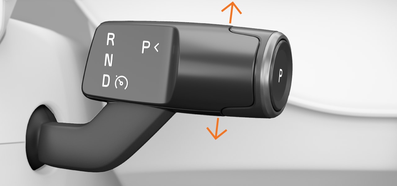 The gear stalk and its possible directions of movement