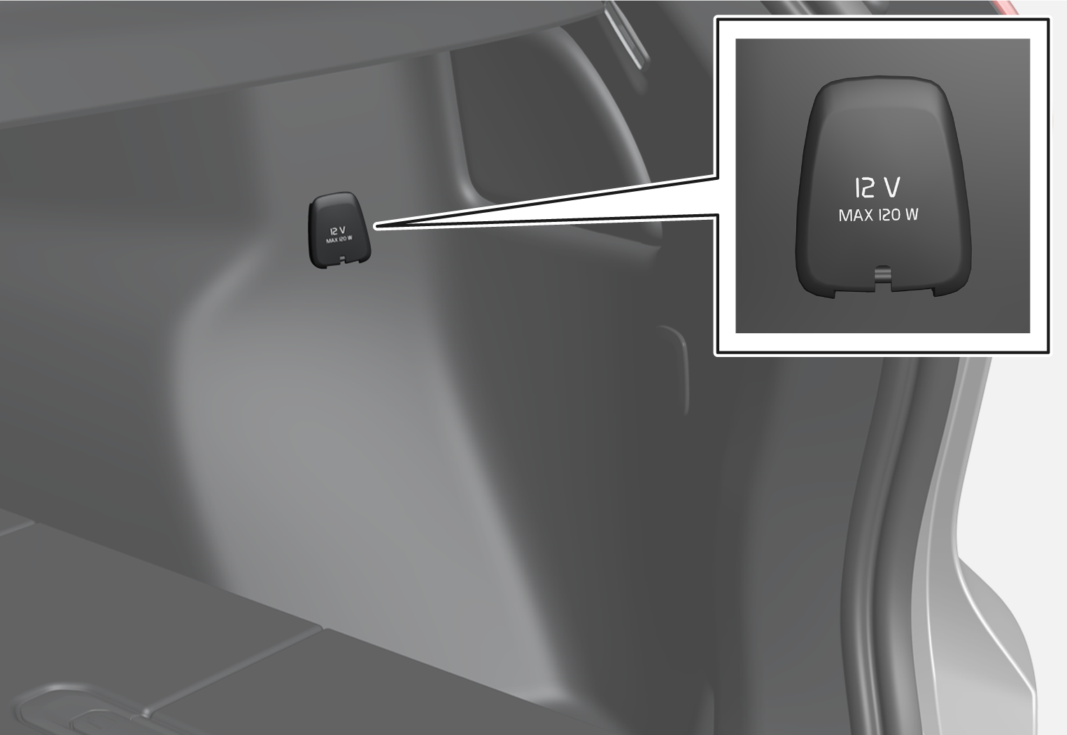 iCup-2246-XC40-12 V outlet storage area