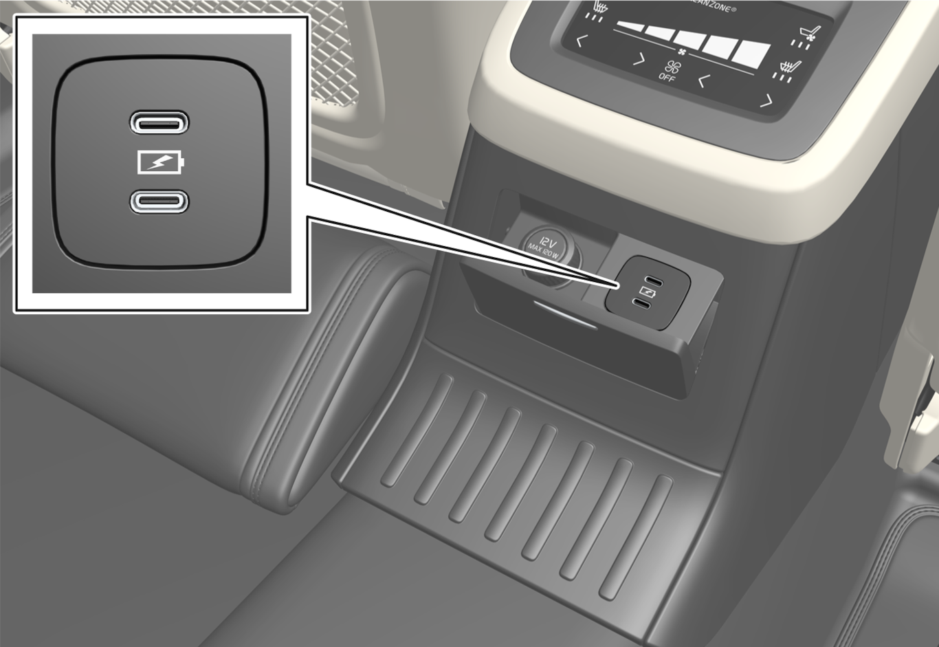 P6-2222-S90LH-USB connectors backseat