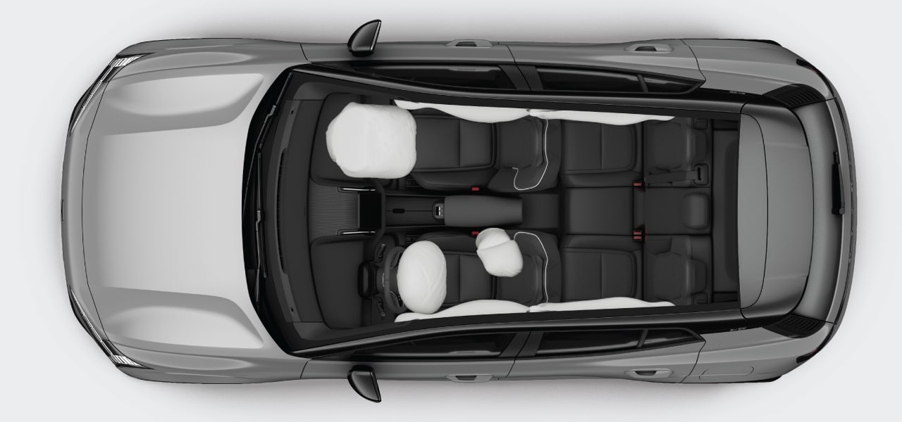 Vista geral da localização do airbag