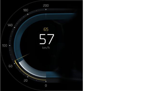 Pilot Assist target speed and speedometer