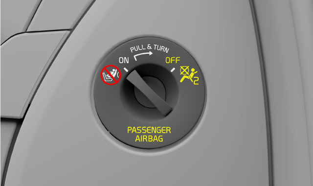 Airbag switch in position on