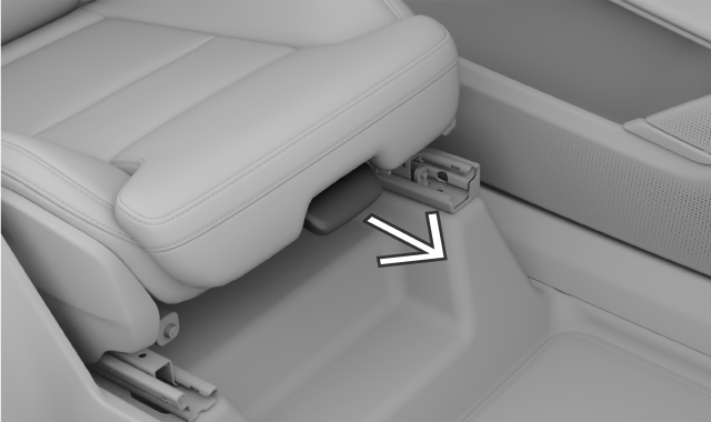 Handle on the front of the seat cushion