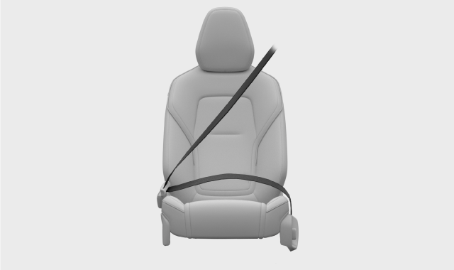 Correctly fastened seatbelt.