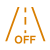 Symbol wyłączenia funkcji monitorowania pasa ruchu
