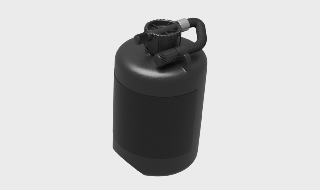 Overview of the temporary puncture repair kit's sealing fluid bottle