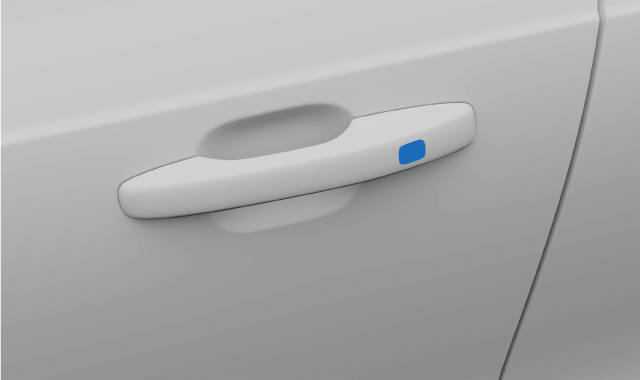 Touch-sensitive areas on the inner and outer part of the door handle