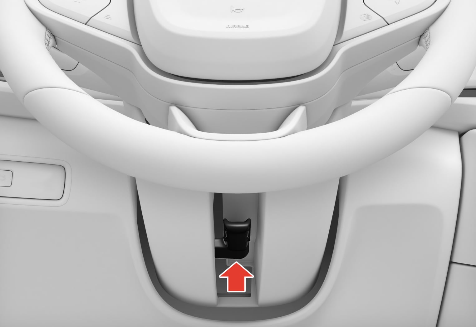 PS2-2222-Adjusting steering wheel with knee airbag