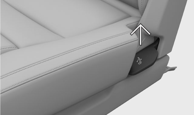 Handle on the side of the seat cushion