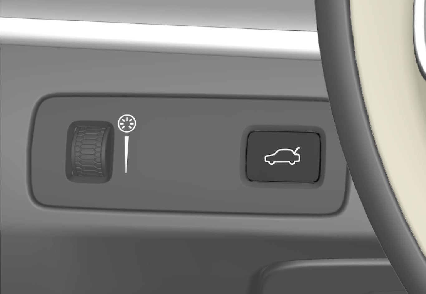 P5-1507 Unlock/open tailgate with button from inside (without fuel filler cap-button)