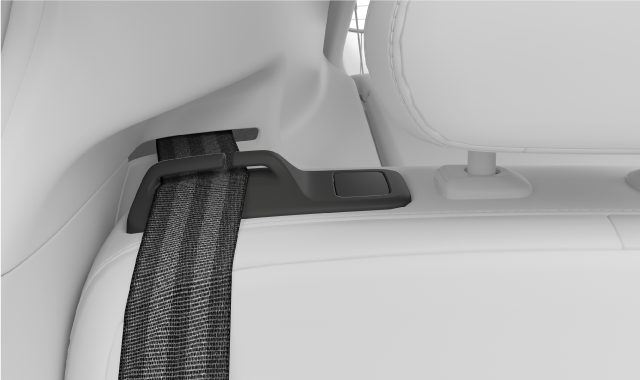 Seatbelt guide on top of the backrest