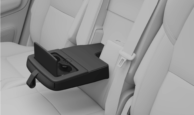 Rear centre armrest folded out