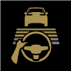 Symbol showing that Pilot Assist is active and adapting the driving speed to a vehicle ahead.