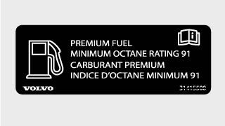 Premium fuel label.