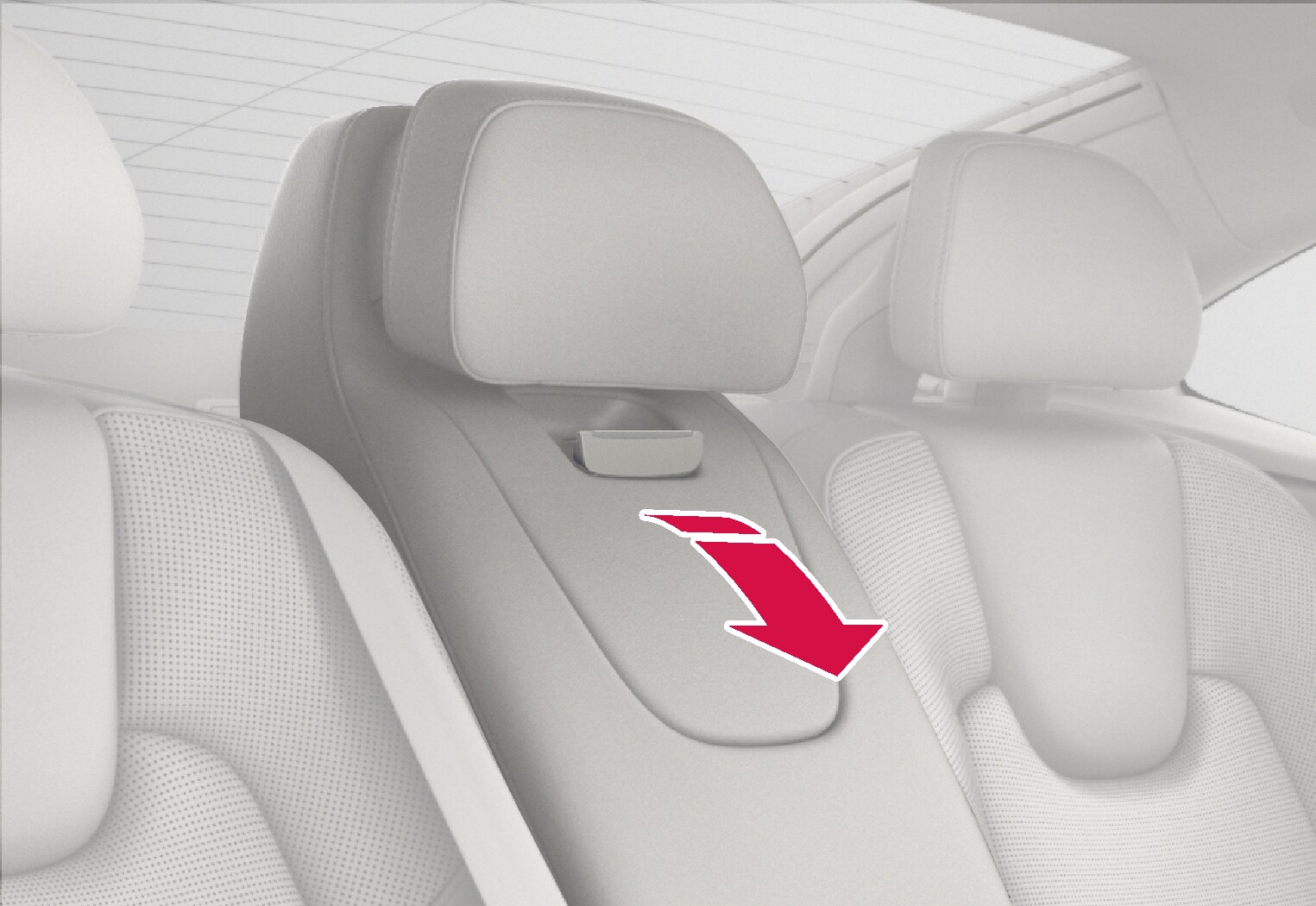 P5-1817-S90L-Backseat armrest-fold