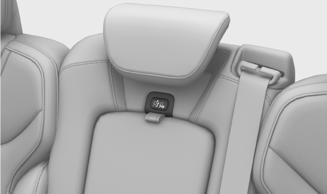 Centre headrest locking button