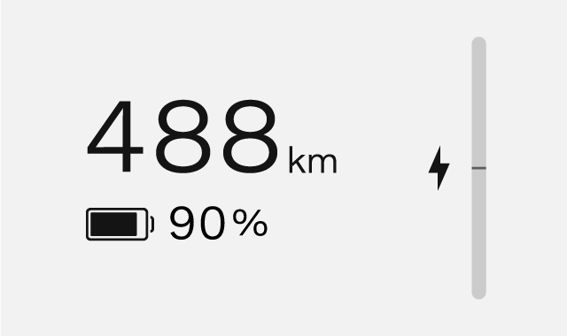 Batterieanzeige auf dem Fahrerdisplay