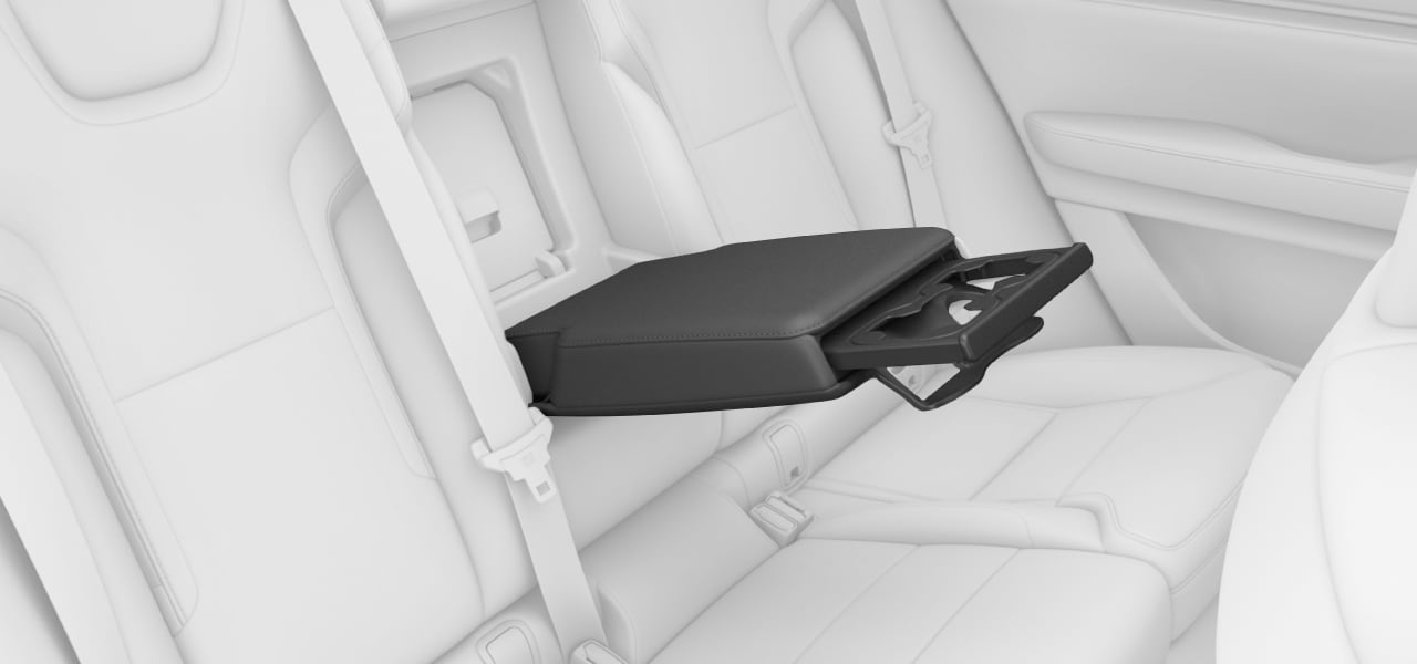 Rear centre armrest folded out