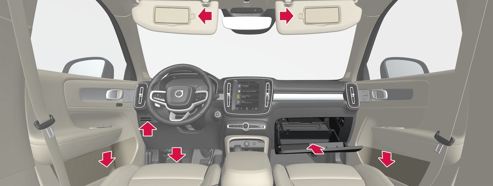 P6-2017-XC40-Interior storage, front seat
