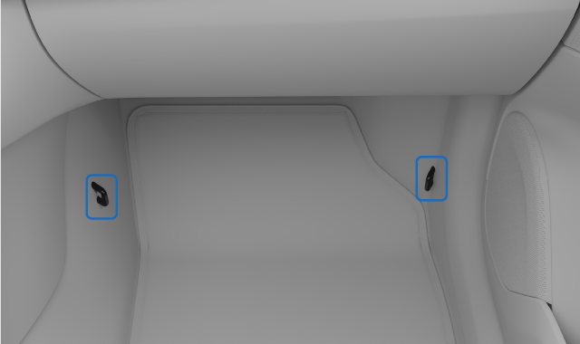 Position des points de fixation de sangle inférieure pour le siège avant