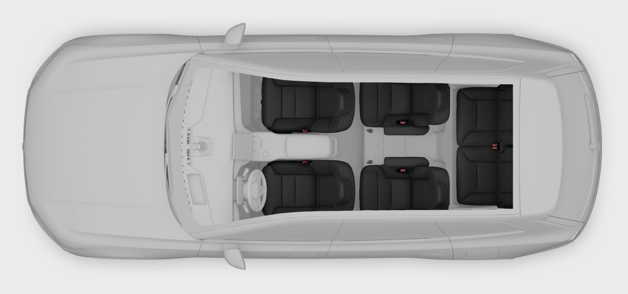 Seat position overview for left-hand drive