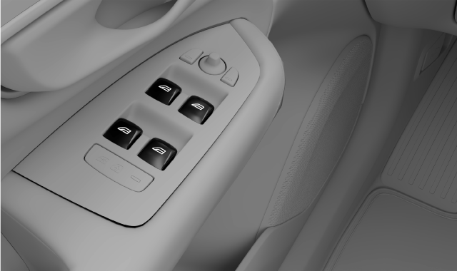 Window controls on the driver door panel