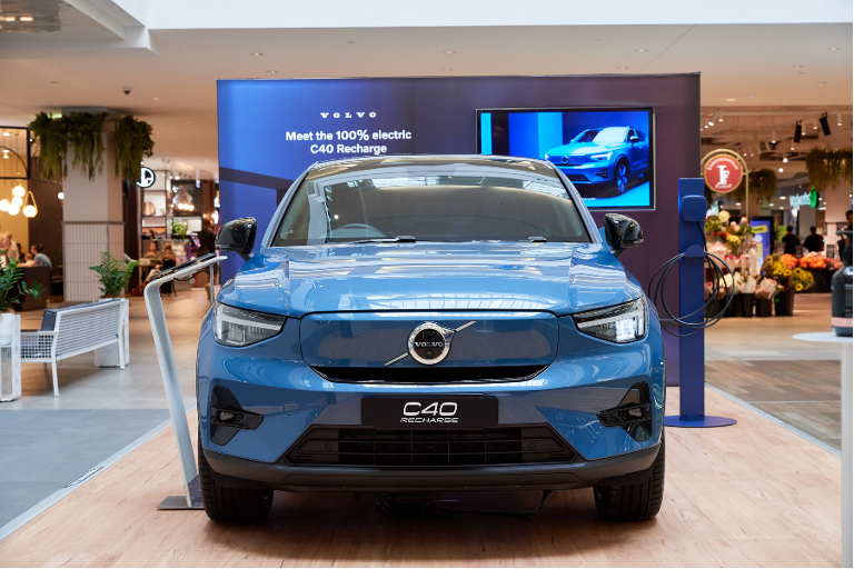 New Volvo C40 Recharge lands in shopping centres - and for test drive