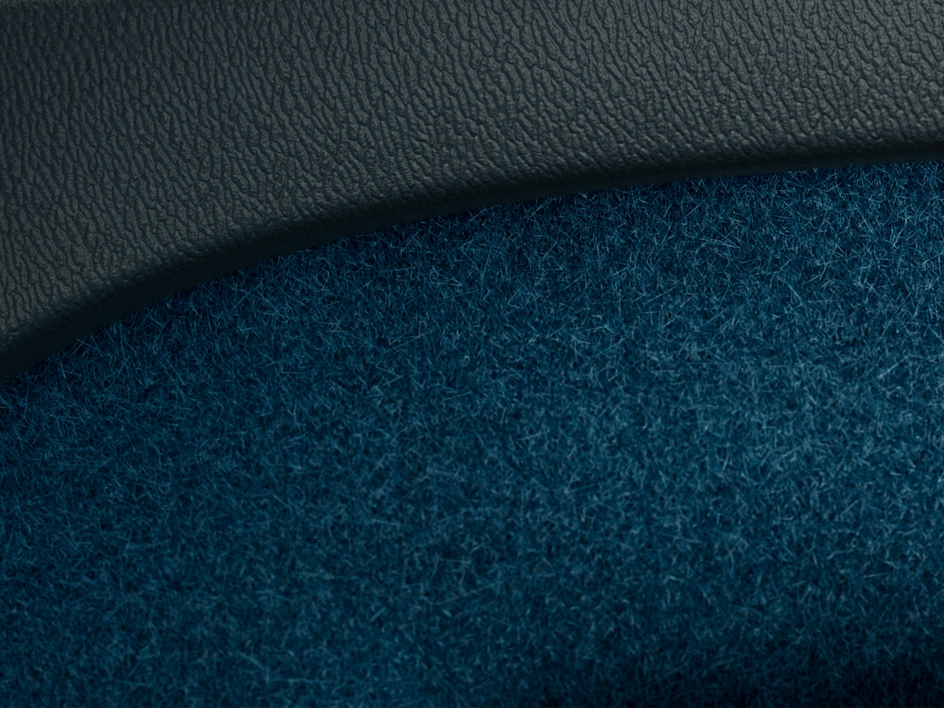 Fjord blue, partially recycled carpets in a Volvo C40 Recharge.