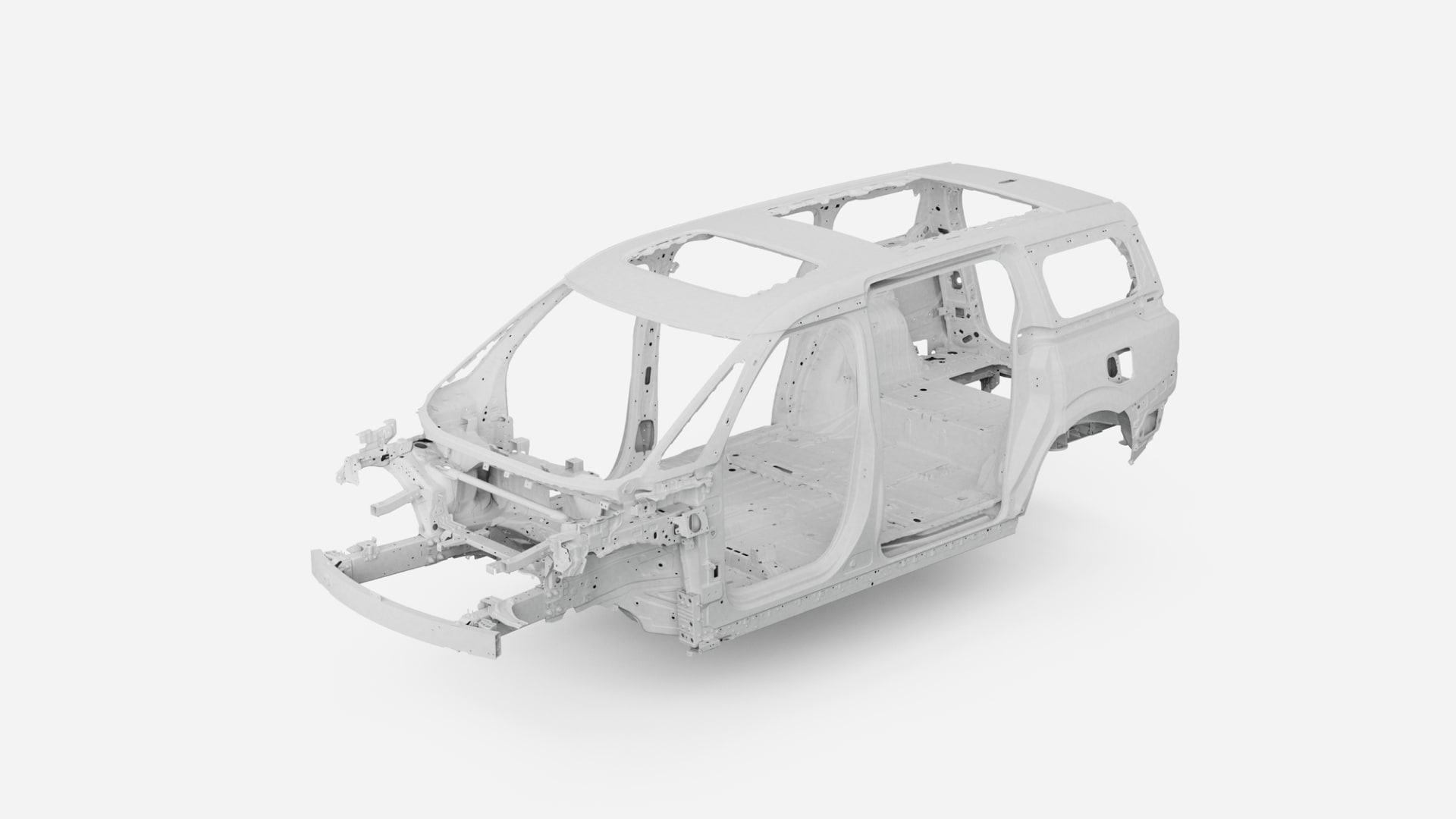 Illustrated image of structural elements that contribute to the safety performance of the Volvo EM90.
