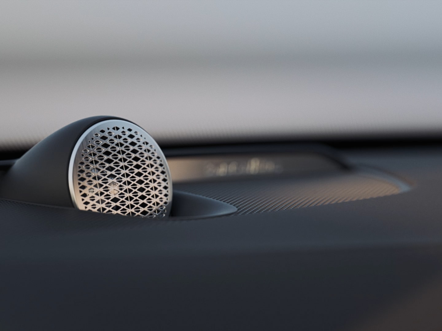 A close-up of the Bowers & Wilkins Tweeter-on-top in the XC90 plug-in hybrid.