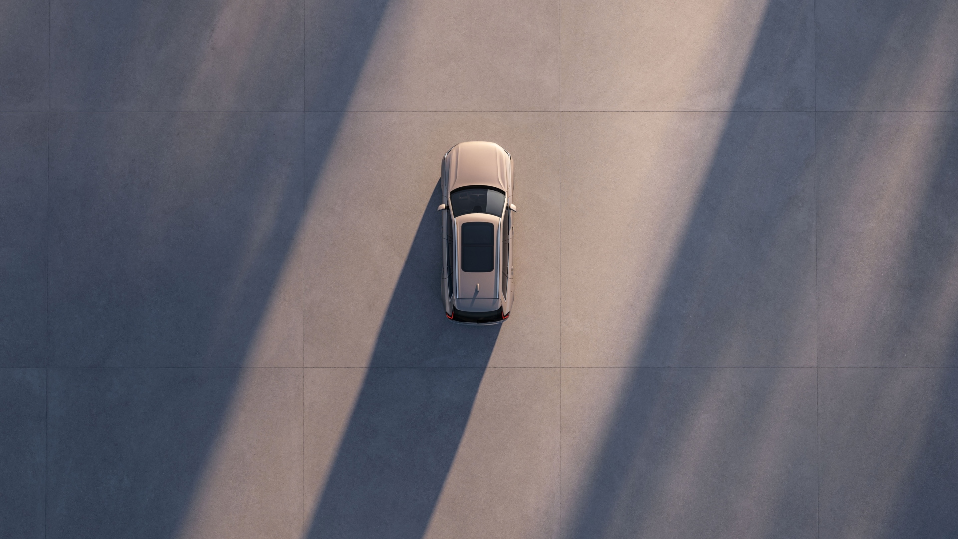 Vista dall'alto del SUV XC90 ibrida plug-in .