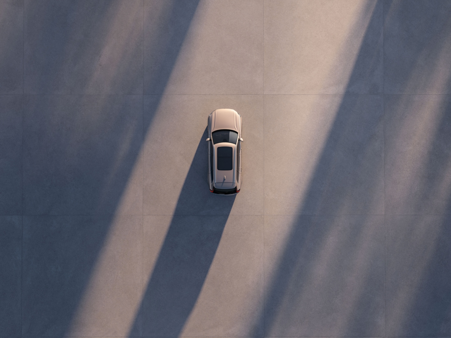 Vista dall'alto del SUV XC90 ibrida plug-in .