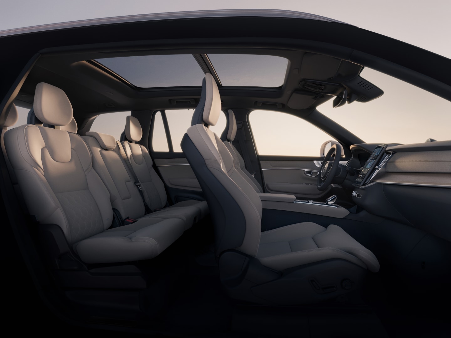 Una imagen del interior de los asientos Nordico acolchados del XC90.