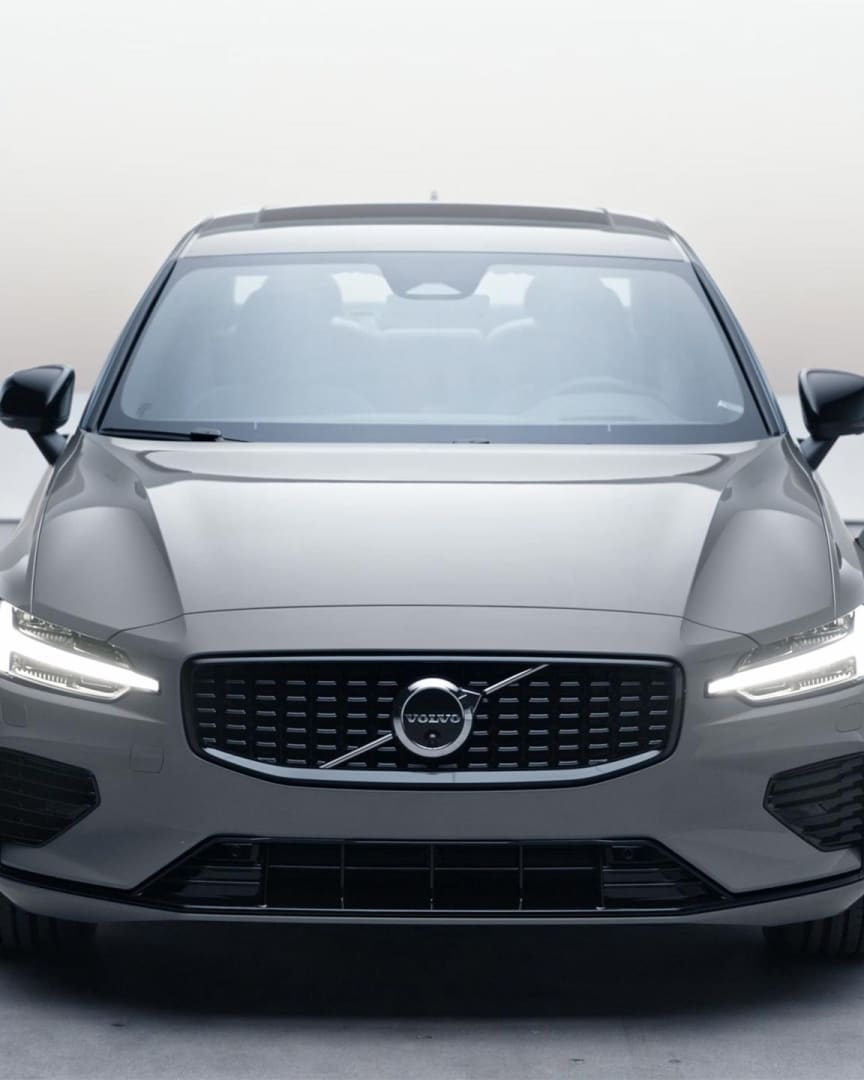 Exterior front of the Volvo S60 plug-in hybrid.