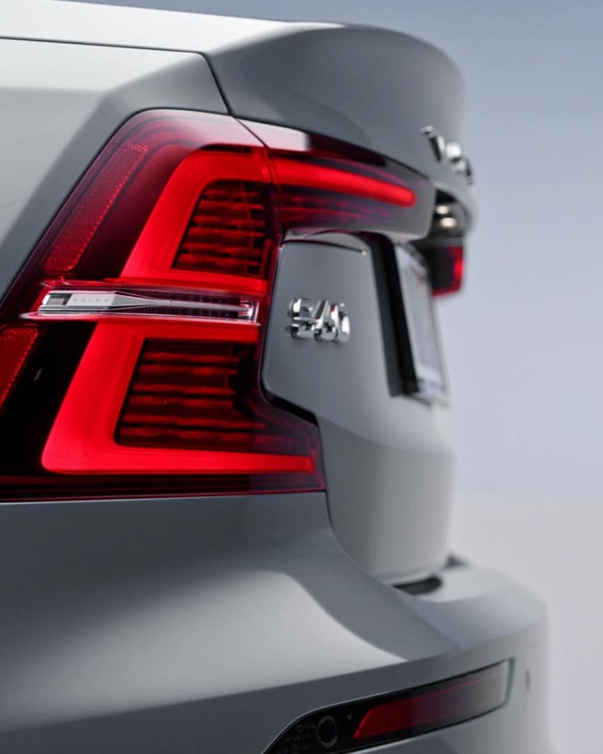 Diseño de las luces traseras del Volvo S60 híbrido enchufable.