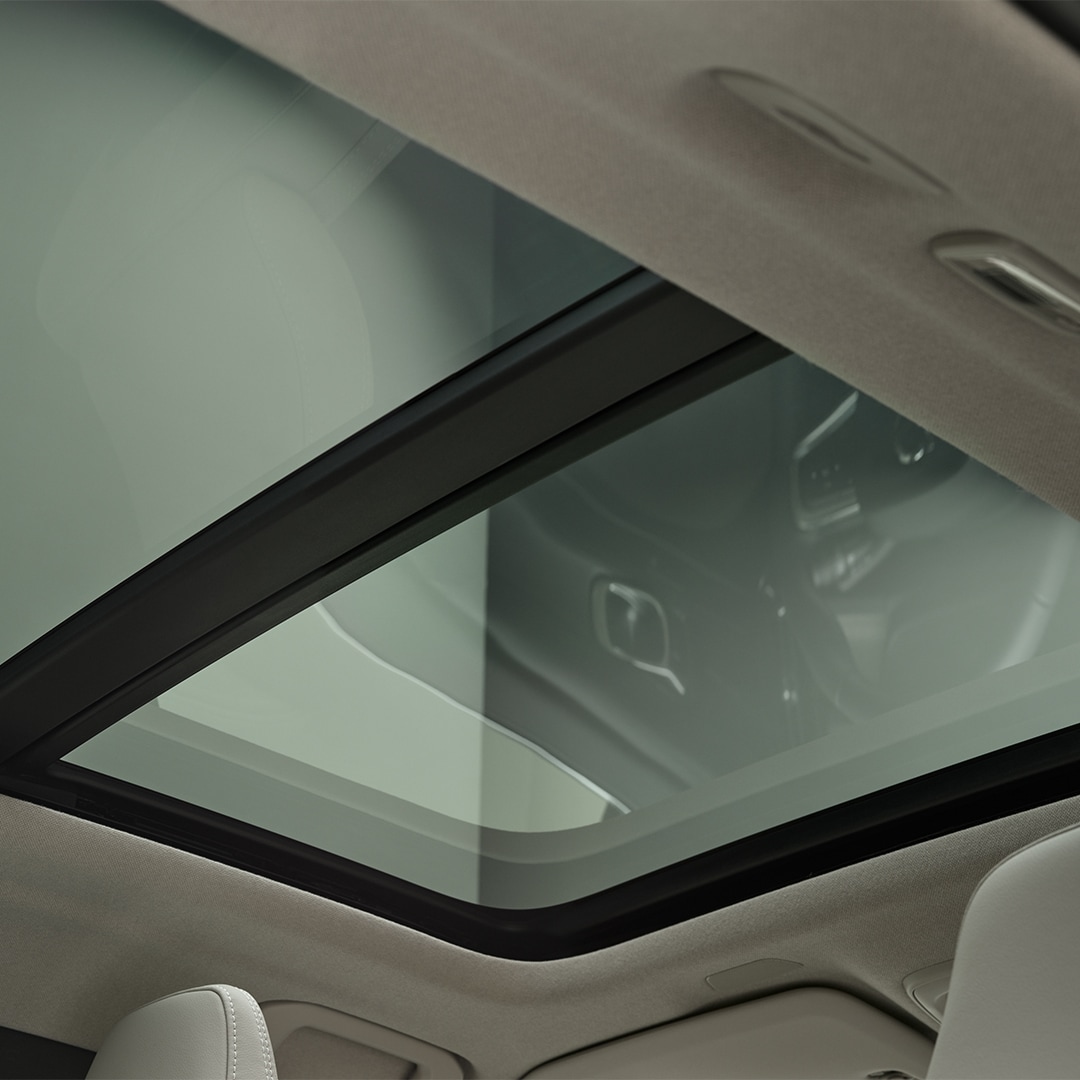 Panoramic roof on a Volvo XC40 SUV.