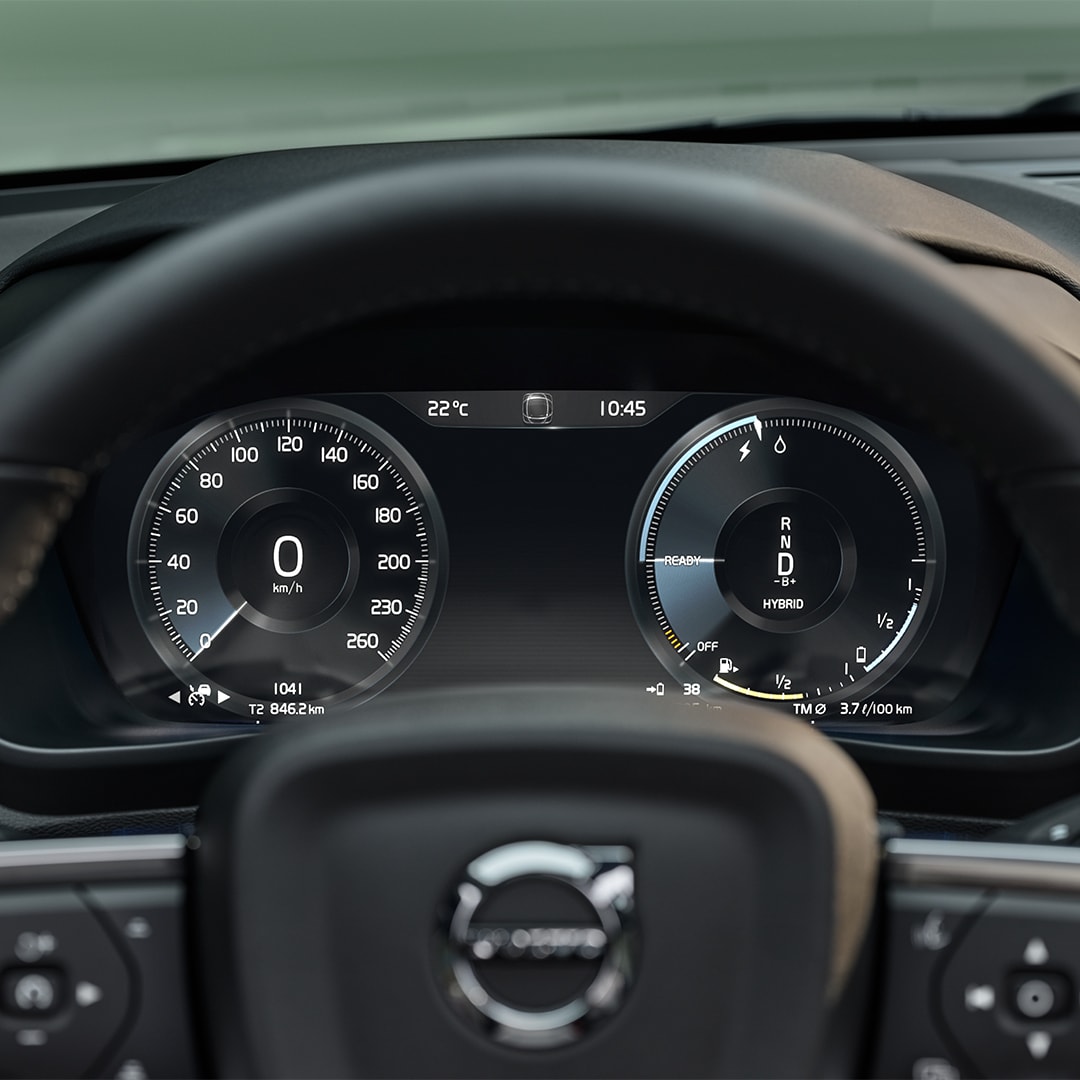 Interior design detail of Volvo XC40 Recharge plug-in hybrid.