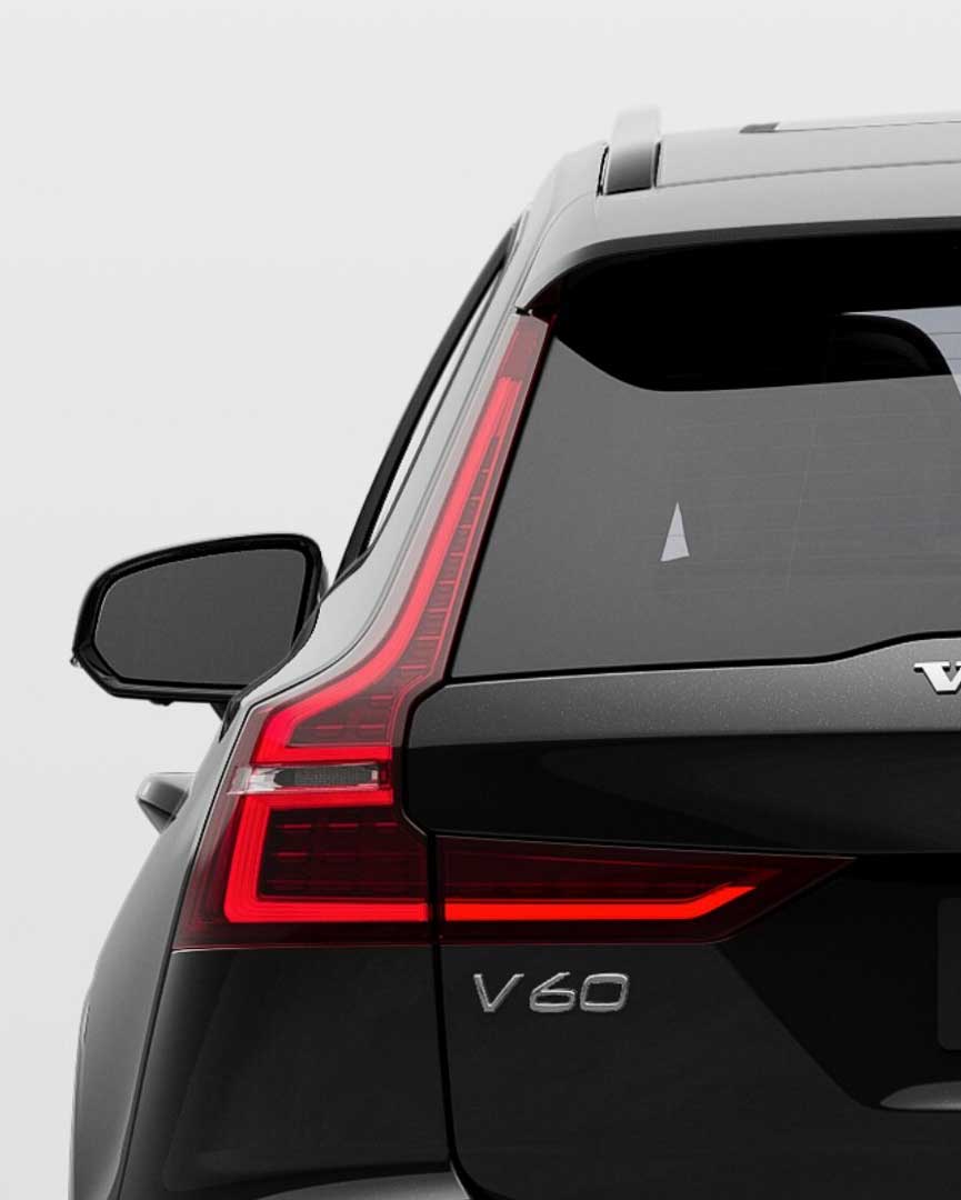 Feux arrière à LED de la Volvo V60 hybride branchable.